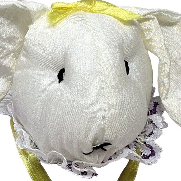 Wang's International Nylon Bunny Rabbit Plush Pink Overalls Purple Shirt 5 Inch - Picture 5 of 14